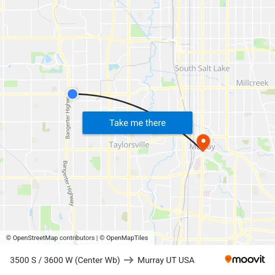 3500 S / 3600 W (Center Wb) to Murray UT USA map