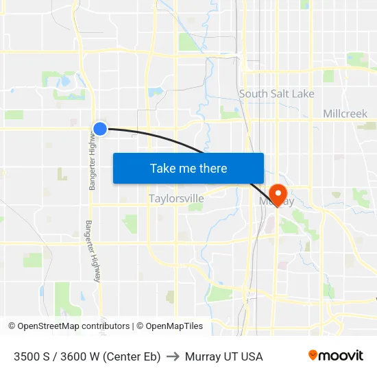 3500 S / 3600 W (Center Eb) to Murray UT USA map