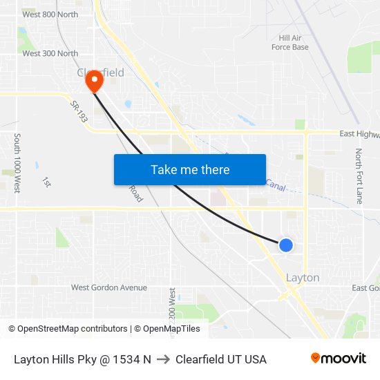 Layton Hills Pky @ 1534 N to Clearfield UT USA map