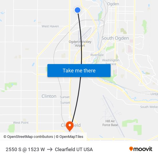 2550 S @ 1523 W to Clearfield UT USA map