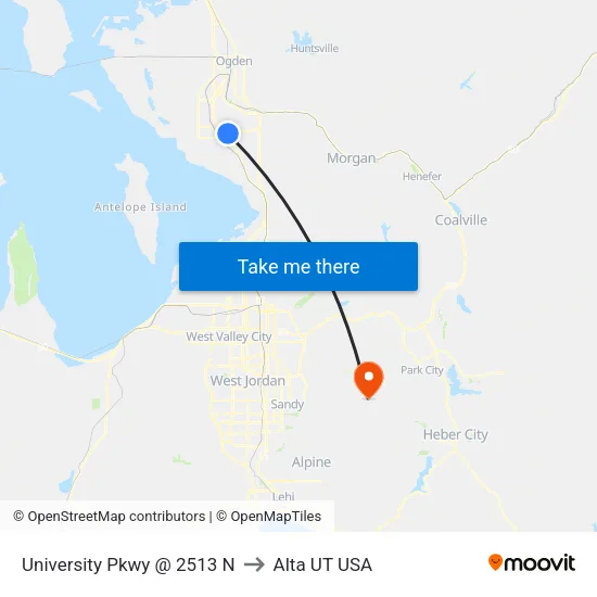 University Park Blvd / 2525 N (Sb) to Alta UT USA map