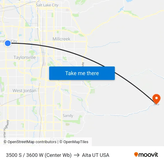 3500 S / 3600 W (Center Wb) to Alta UT USA map