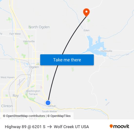 Highway 89 @ 6201 S to Wolf Creek UT USA map