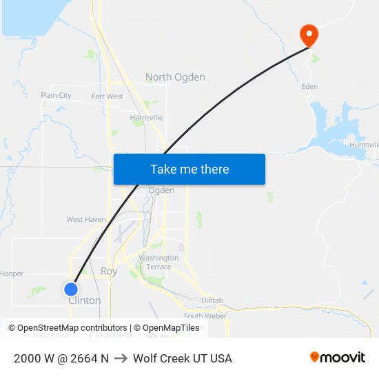 2000 W / 2650 N (Nb) to Wolf Creek UT USA map