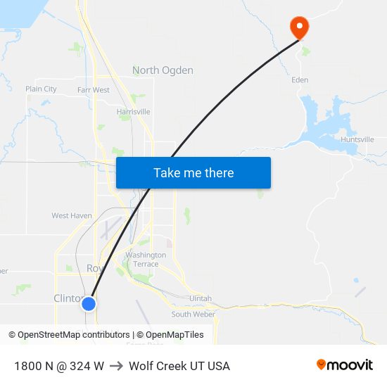 1800 N @ 324 W to Wolf Creek UT USA map