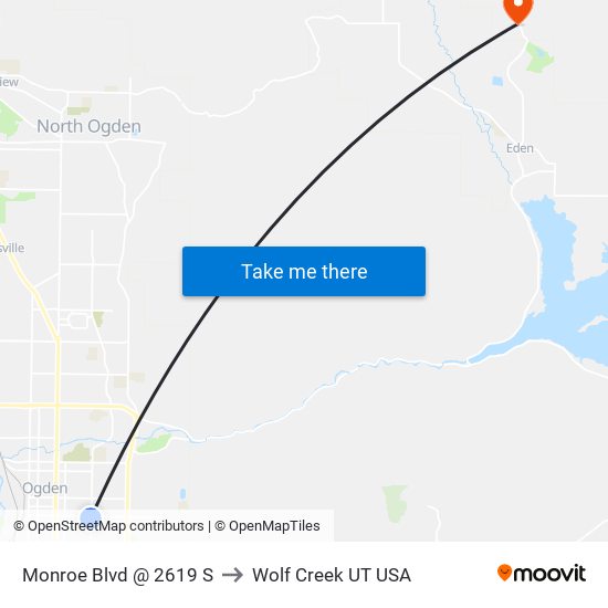 Monroe Blvd @ 2619 S to Wolf Creek UT USA map