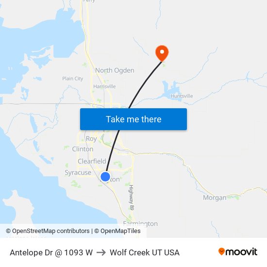 Antelope Dr @ 1093 W to Wolf Creek UT USA map