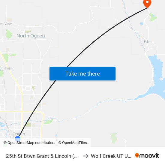 25th St Btwn Grant & Lincoln (Wb) to Wolf Creek UT USA map