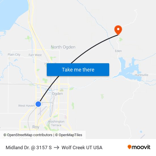 Midland Dr. @ 3157 S to Wolf Creek UT USA map