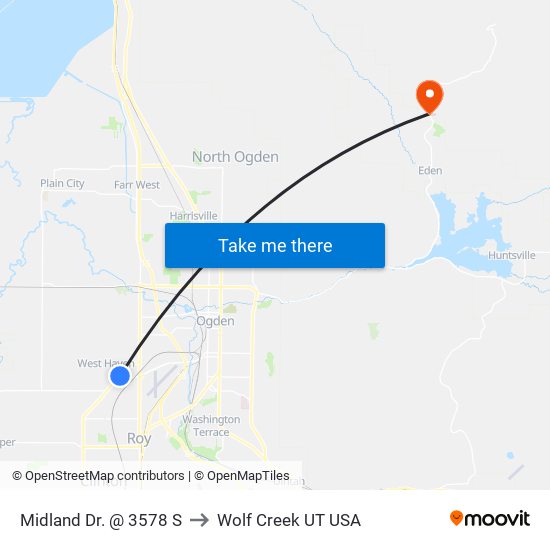 Midland Dr. @ 3578 S to Wolf Creek UT USA map