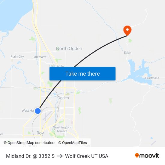 Midland Dr. @ 3352 S to Wolf Creek UT USA map