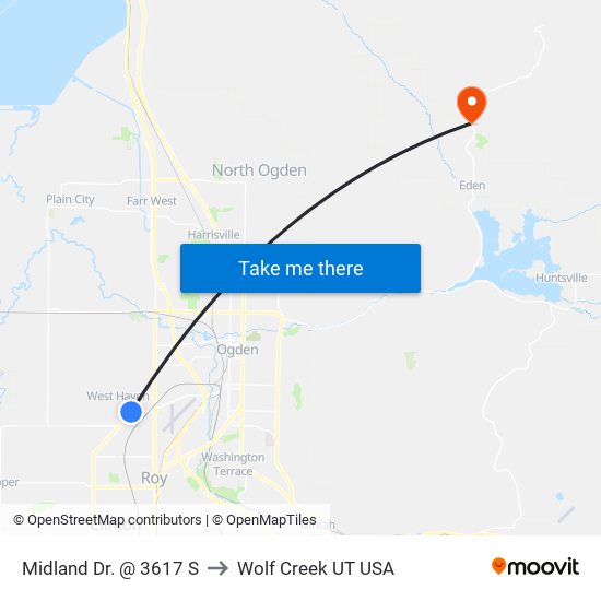 Midland Dr. @ 3617 S to Wolf Creek UT USA map