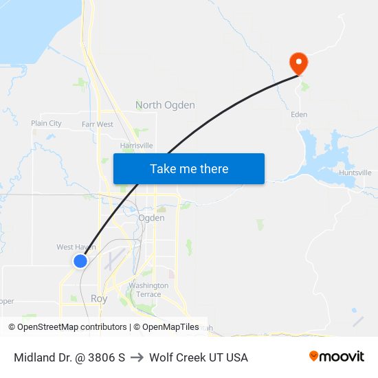 Midland Dr. @ 3806 S to Wolf Creek UT USA map