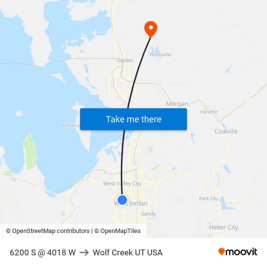 6200 S @ 4018 W to Wolf Creek UT USA map