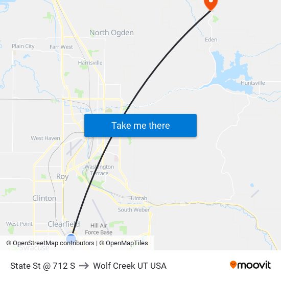 State St @ 712 S to Wolf Creek UT USA map