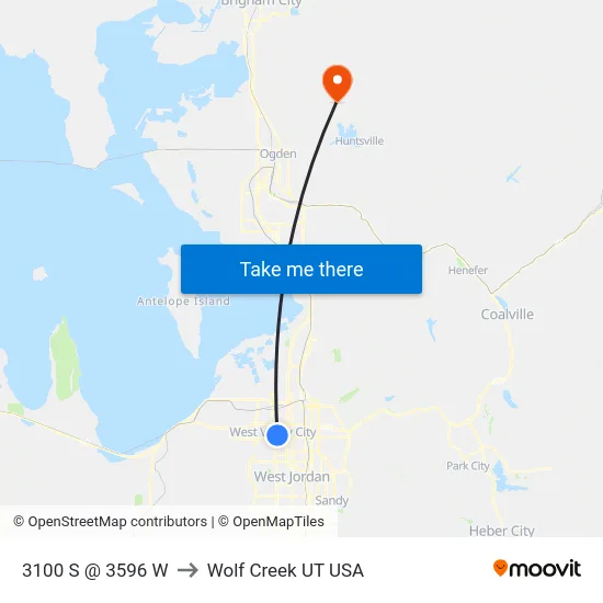 3100 S @ 3596 W to Wolf Creek UT USA map