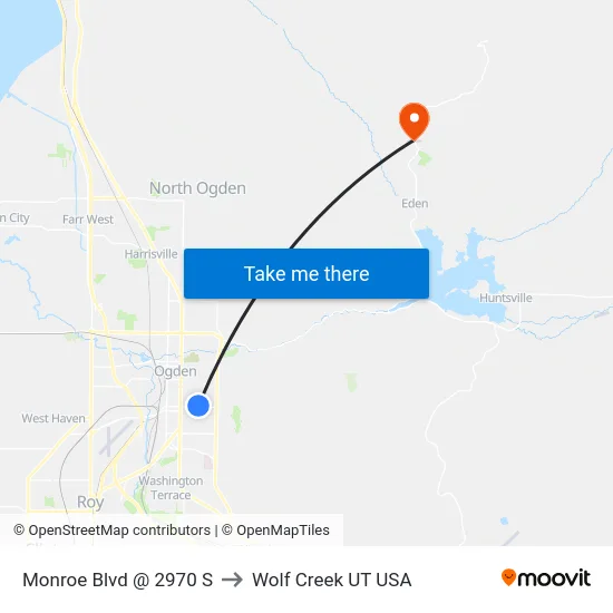 Monroe Blvd @ 2970 S to Wolf Creek UT USA map