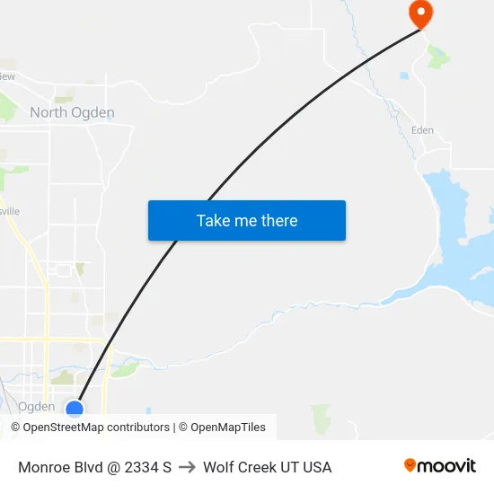 Monroe Blvd @ 2334 S to Wolf Creek UT USA map