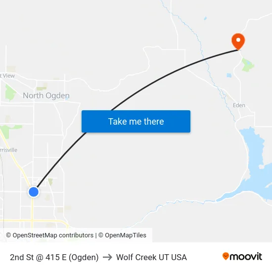 2nd St @ 415 E    (Ogden) to Wolf Creek UT USA map