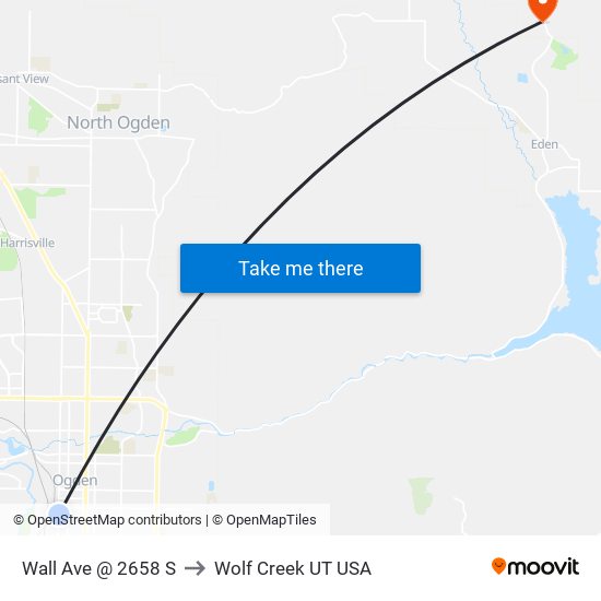 Wall Ave @ 2658 S to Wolf Creek UT USA map