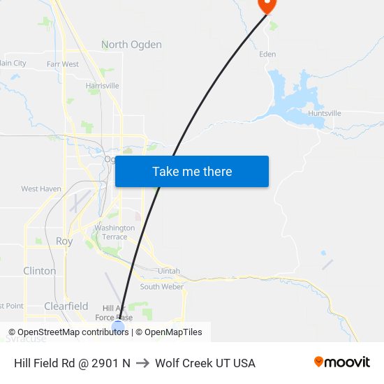 Hill Field Rd @ 2901 N to Wolf Creek UT USA map
