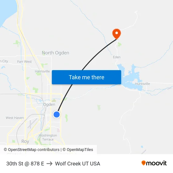 30th St @ 878 E to Wolf Creek UT USA map