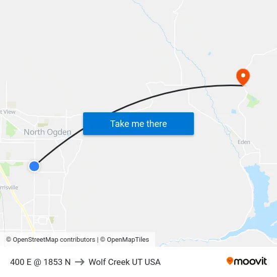 400 E @ 1853 N to Wolf Creek UT USA map