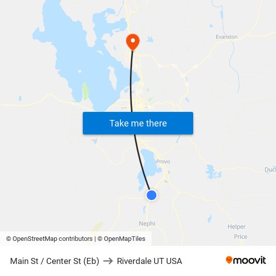 Main St / Center St (Eb) to Riverdale UT USA map