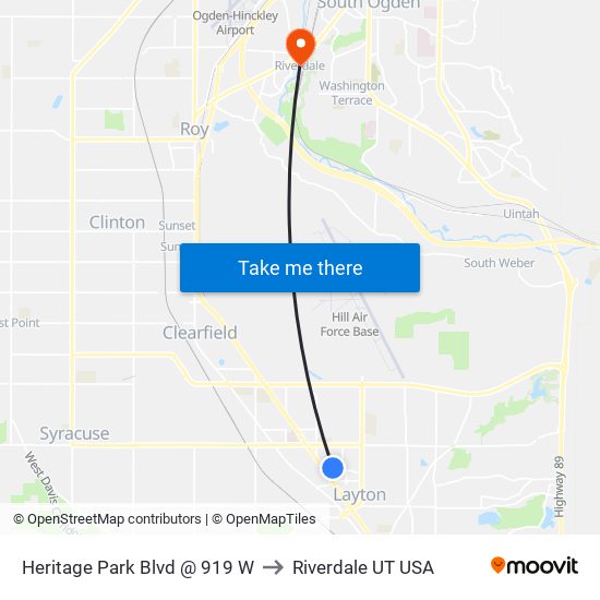 Heritage Park Blvd @ 919 W to Riverdale UT USA map