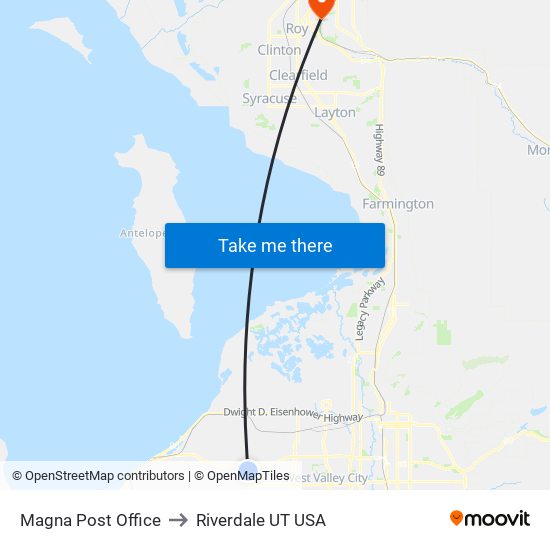 Magna Post Office to Riverdale UT USA map