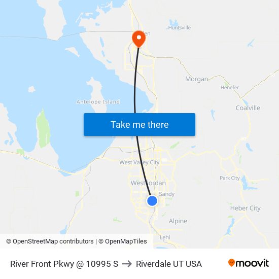 River Front Pkwy @ 10995 S to Riverdale UT USA map