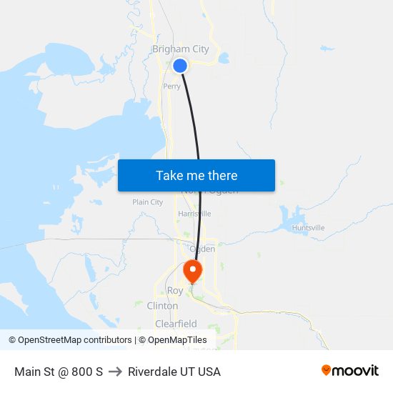 Main St @ 800 S to Riverdale UT USA map