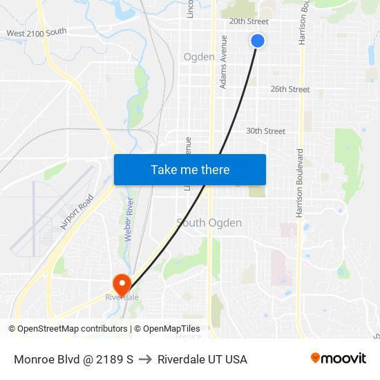 Monroe Blvd @ 2189 S to Riverdale UT USA map