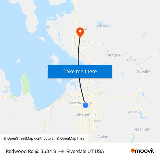 Redwood Rd @ 3634 S to Riverdale UT USA map