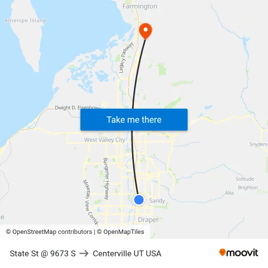 State St @ 9673 S to Centerville UT USA map