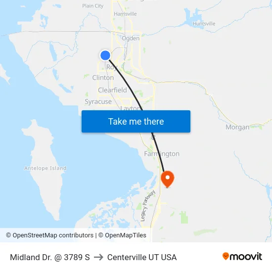 Midland Dr. @ 3789 S to Centerville UT USA map