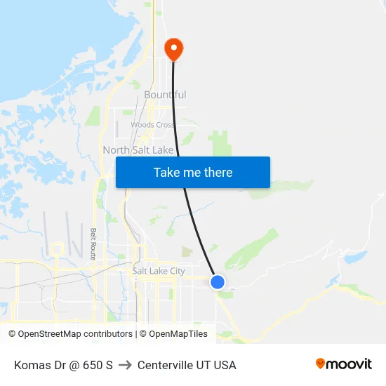Komas Dr @ 650 S to Centerville UT USA map
