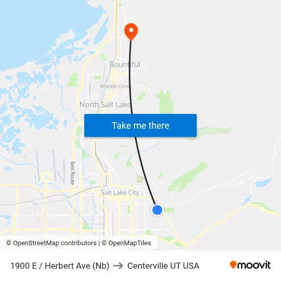 1900 E / Herbert Ave (Nb) to Centerville UT USA map