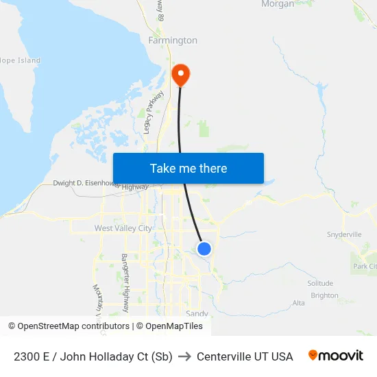 2300 E / John Holladay Ct (Sb) to Centerville UT USA map