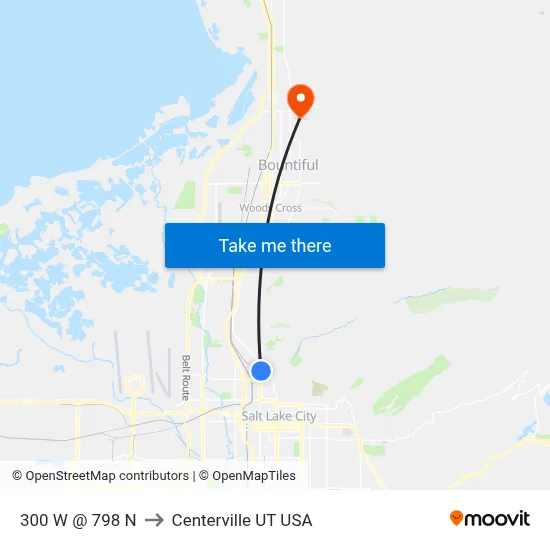300 W @ 798 N to Centerville UT USA map