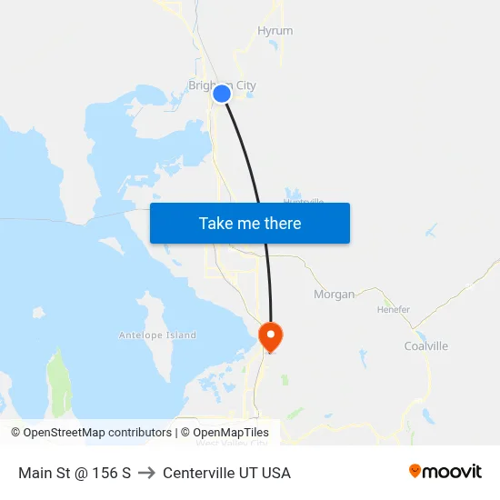 Main St @ 156 S to Centerville UT USA map