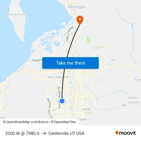 3200 W @ 7980 S to Centerville UT USA map