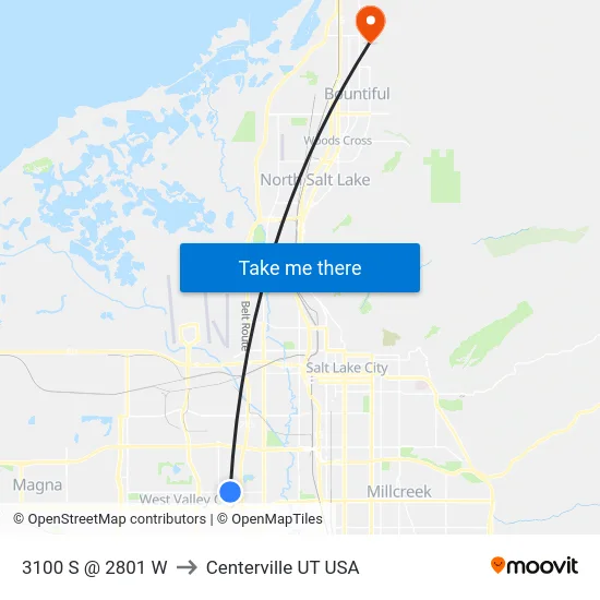 3100 S @ 2801 W to Centerville UT USA map