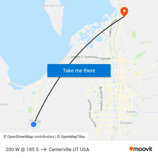 200 W @ 185 S to Centerville UT USA map