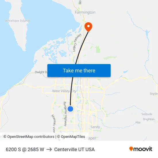 6200 S @ 2685 W to Centerville UT USA map
