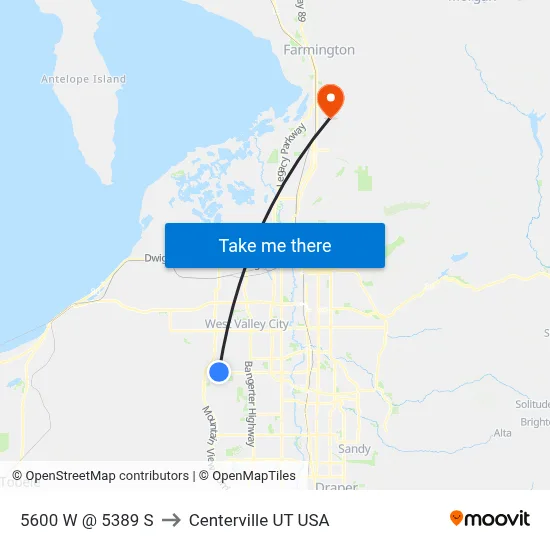 5600 W @ 5389 S to Centerville UT USA map
