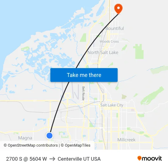 2700 S @ 5604 W to Centerville UT USA map