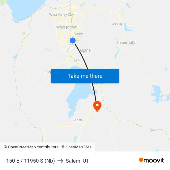150 E / 11950 S (Nb) to Salem, UT map