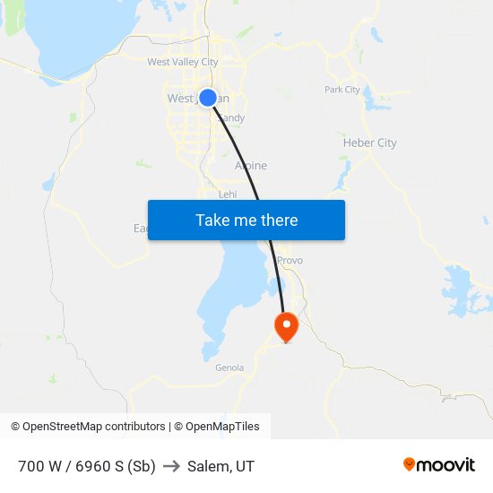 700 W / 6960 S (Sb) to Salem, UT map