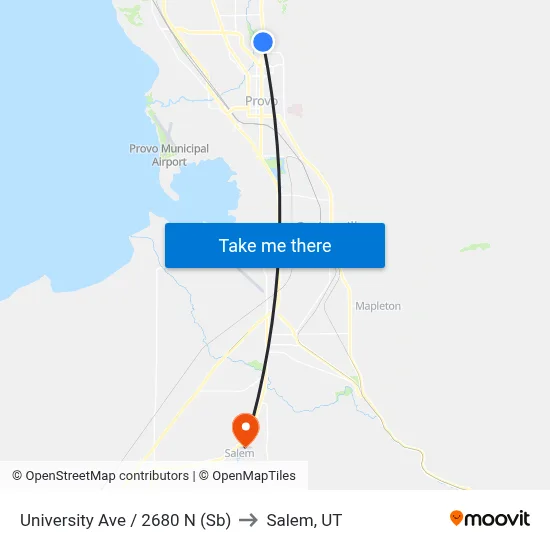 University Ave / 2680 N (Sb) to Salem, UT map